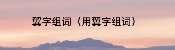 翼字组词（用翼字组词）