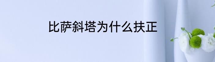比萨斜塔为什么扶正
