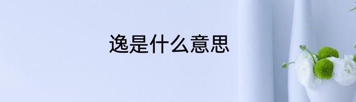 逸是什么意思