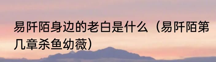 易阡陌身边的老白是什么（易阡陌第几章杀鱼幼薇）