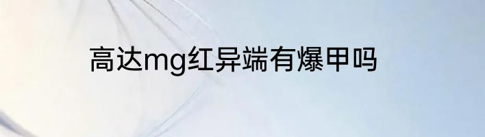 高达mg红异端有爆甲吗
