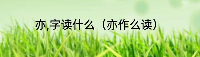 亦,字读什么（亦作么读）