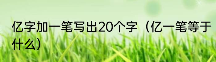 亿字加一笔写出20个字（亿一笔等于什么）