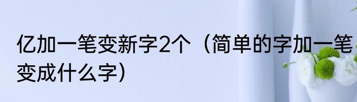 亿加一笔变新字2个（简单的字加一笔变成什么字）