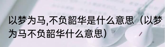 以梦为马,不负韶华是什么意思（以梦为马不负韶华什么意思）
