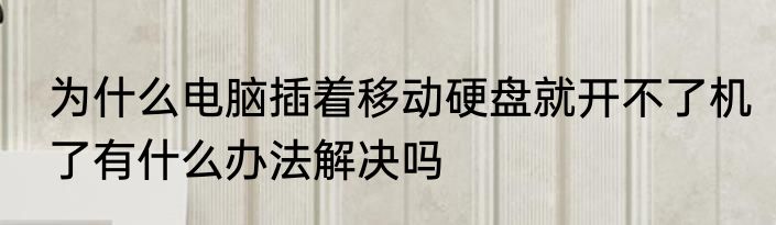 为什么电脑插着移动硬盘就开不了机了有什么办法解决吗