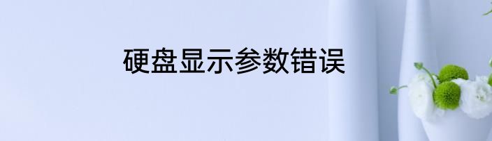 硬盘显示参数错误