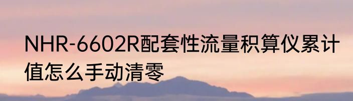 NHR-6602R配套性流量积算仪累计值怎么手动清零