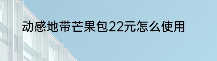 动感地带芒果包22元怎么使用