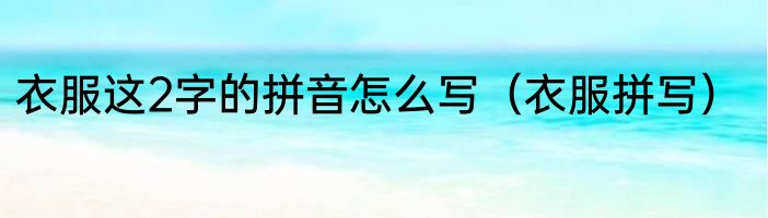 衣服这2字的拼音怎么写（衣服拼写）