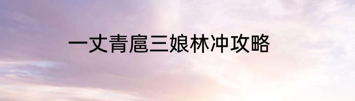 一丈青扈三娘林冲攻略