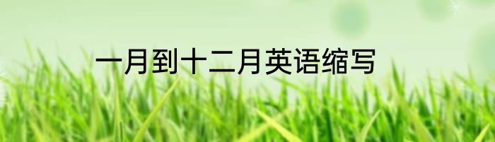 一月到十二月英语缩写
