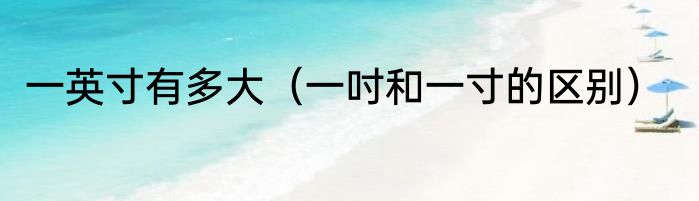 一英寸有多大（一吋和一寸的区别）