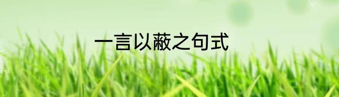 一言以蔽之句式
