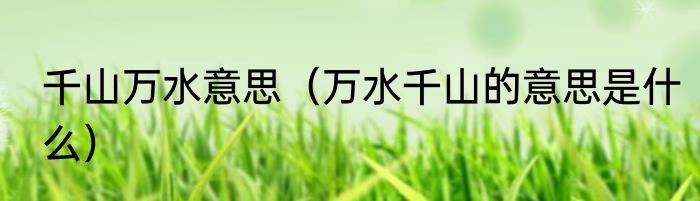 千山万水意思（万水千山的意思是什么）