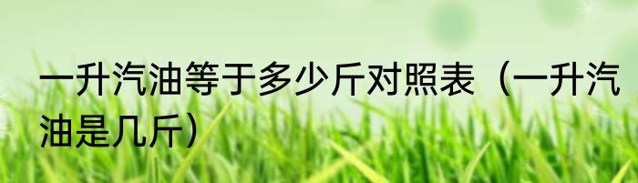 一升汽油等于多少斤对照表（一升汽油是几斤）