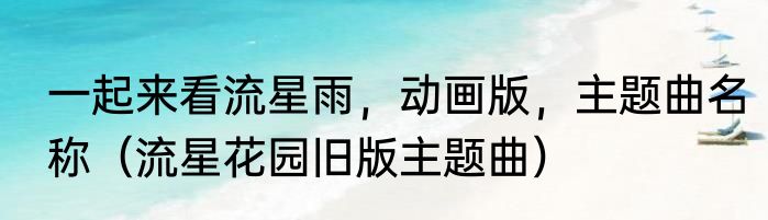 一起来看流星雨，动画版，主题曲名称（流星花园旧版主题曲）
