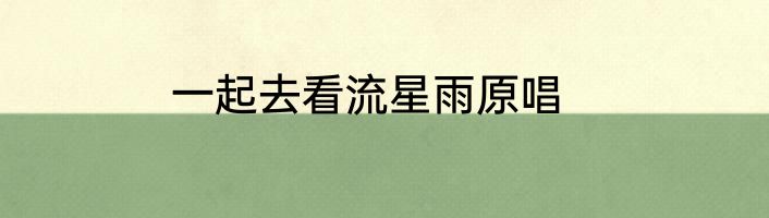 一起去看流星雨原唱