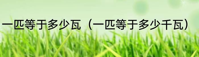 一匹等于多少瓦（一匹等于多少千瓦）