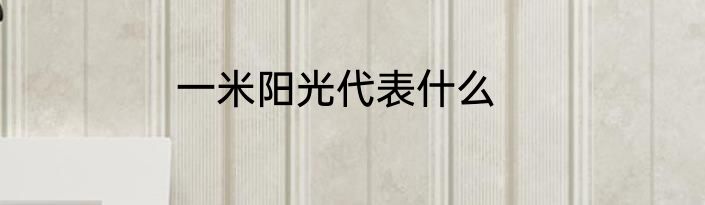一米阳光代表什么