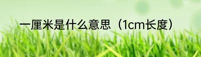 一厘米是什么意思（1cm长度）