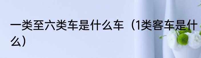 一类至六类车是什么车（1类客车是什么）