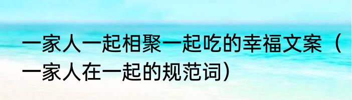一家人一起相聚一起吃的幸福文案（一家人在一起的规范词）