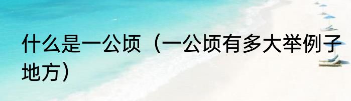什么是一公顷（一公顷有多大举例子地方）