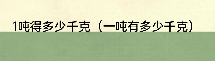 1吨得多少千克（一吨有多少千克）