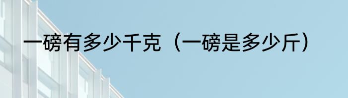 一磅有多少千克（一磅是多少斤）