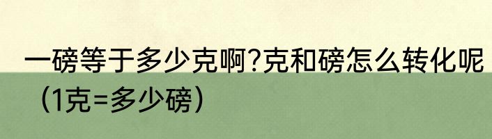 一磅等于多少克啊?克和磅怎么转化呢（1克=多少磅）