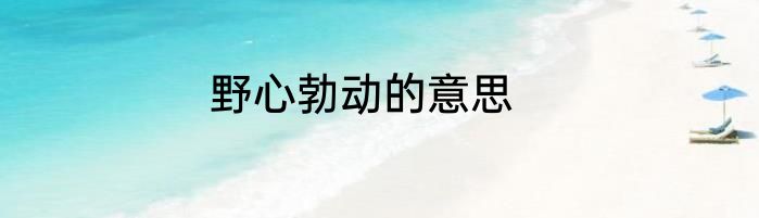 野心勃动的意思