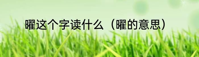 曜这个字读什么（曜的意思）