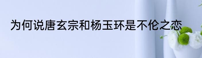 为何说唐玄宗和杨玉环是不伦之恋