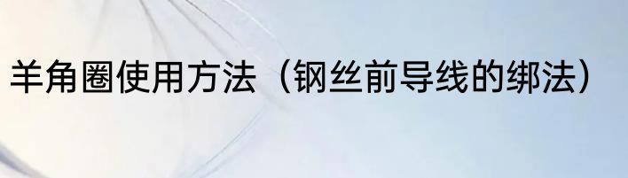 羊角圈使用方法（钢丝前导线的绑法）