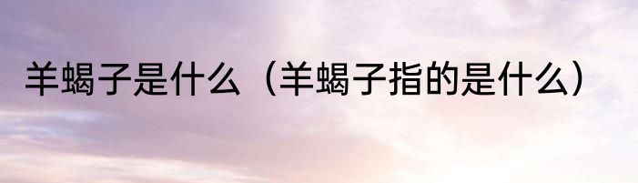 羊蝎子是什么（羊蝎子指的是什么）