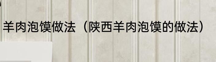 羊肉泡馍做法（陕西羊肉泡馍的做法）