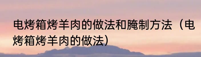 电烤箱烤羊肉的做法和腌制方法（电烤箱烤羊肉的做法）