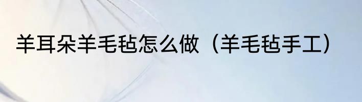 羊耳朵羊毛毡怎么做（羊毛毡手工）