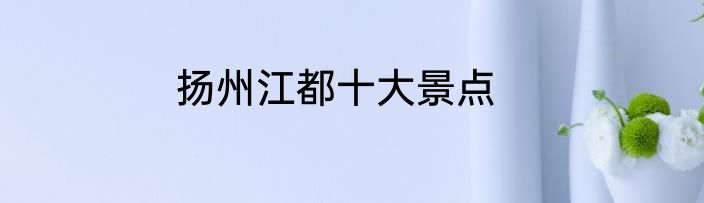 扬州江都十大景点