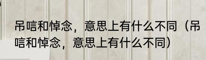 吊唁和悼念，意思上有什么不同（吊唁和悼念，意思上有什么不同）