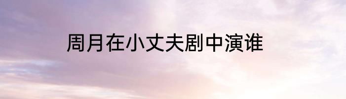 周月在小丈夫剧中演谁