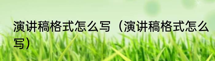 演讲稿格式怎么写（演讲稿格式怎么写）