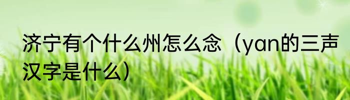 济宁有个什么州怎么念（yan的三声汉字是什么）