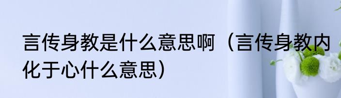 言传身教是什么意思啊（言传身教内化于心什么意思）
