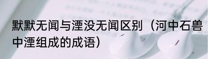 默默无闻与湮没无闻区别（河中石兽中湮组成的成语）