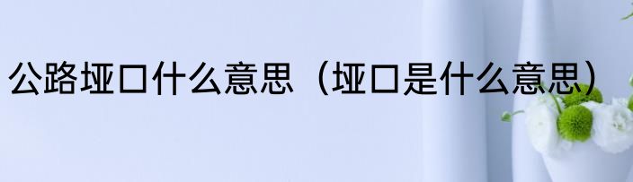 公路垭口什么意思（垭口是什么意思）