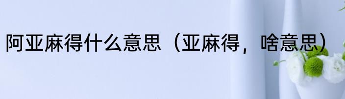 阿亚麻得什么意思（亚麻得，啥意思）