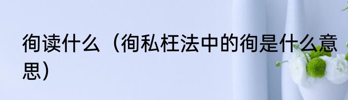 徇读什么（徇私枉法中的徇是什么意思）