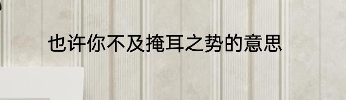 也许你不及掩耳之势的意思